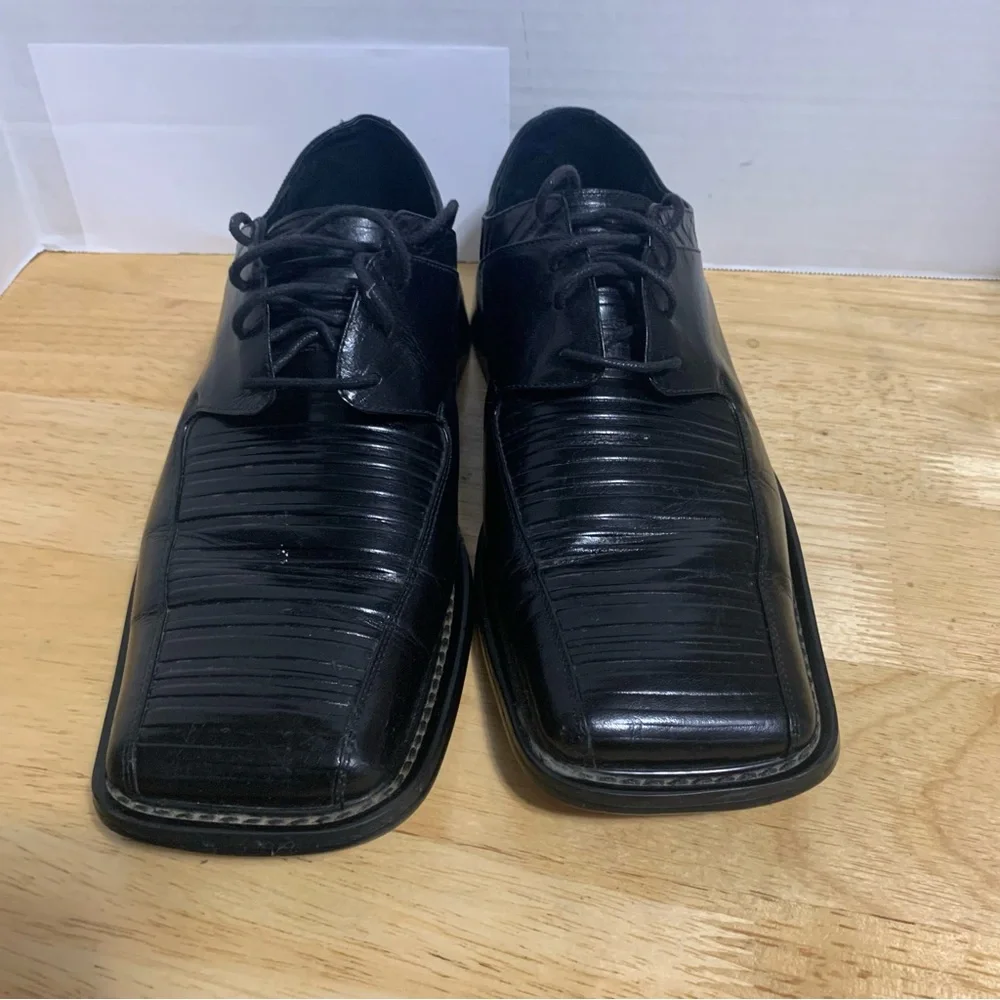 Giovanni Styled In Italy Mens Vero Cubio‎ Black Dress Shoe Sz 9Lace Up